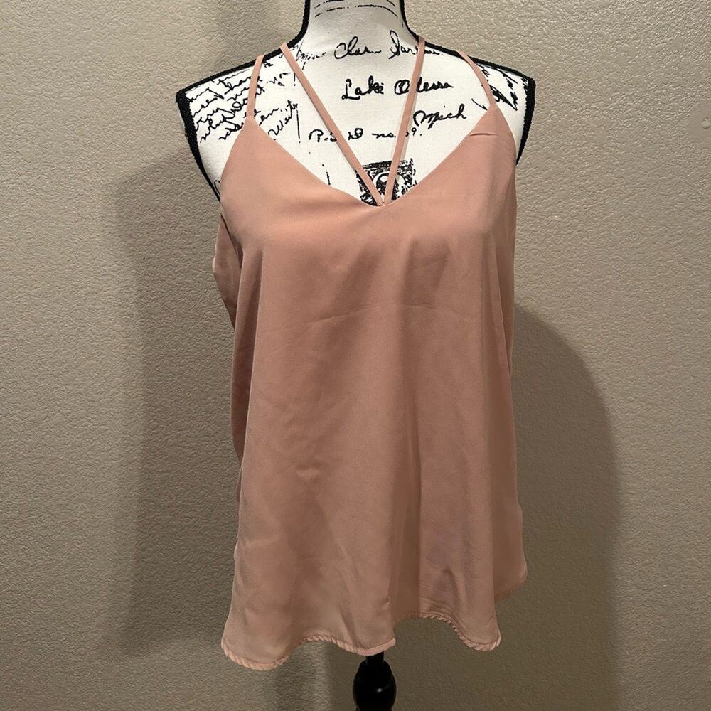 Wet Seal Blush Baby Pink Racer Back Harness Tank sz L